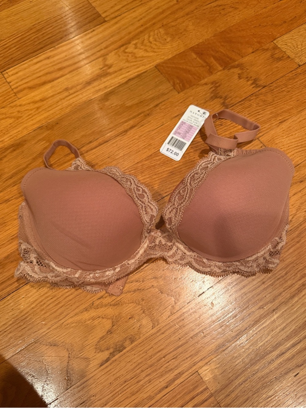 Natori Mauve-Tan Lace Trim T-Shirt Bra